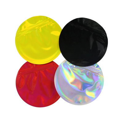 Αδιάβροχο φύλλο αλουμινίου με φερμουάρ Gummies Die Cut Mylar Bags Holographic Resealable