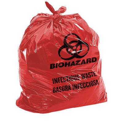Κόκκινες κλινικές τσάντες αποβλήτων LLDPE, τσάντες διάθεσης αποβλήτων 30*36» ιατρικές