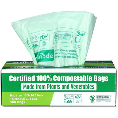 Βιοδιασπάσιμη συσκευάζοντας τσάντα 100% απορριμμάτων 2,6 γαλονιού λιπασματοποιήσιμη
