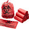 Κόκκινη 19*23in αυτόκλειστη τσάντα απορριμμάτων Biohazard βιοδιασπάσιμη