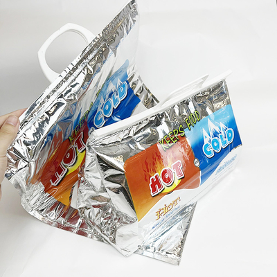 Πλαστική ασημένια μίας χρήσης καυτή κρύα θερμική τσάντα συνήθειας για τα παγωμένα τρόφιμα